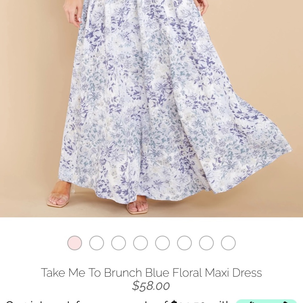 Red Dress - Take Me To Brunch Blue Floral Maxi Dress